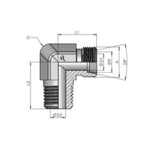 WE-R- L Male Stud Elbow