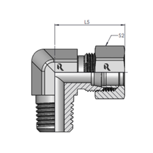 WE-R- L Male Stud Elbow - Image 2