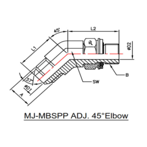 RJ7102-00-00-NWO - MJ-MBSPP ADJ.45° ELBOW