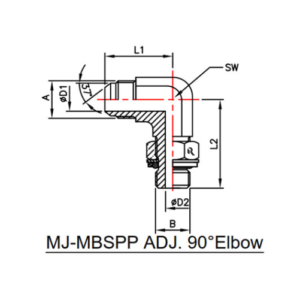 RJ7202-00-00-NWO - MJ-MBSPP ADJ. 90° ELBOW