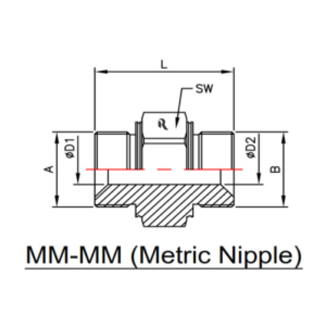 RJ8055-00-00 - MM-MM METRIC NIPPLE