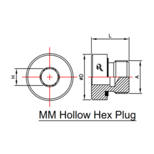 RJ8555-H-00-O - MM HOLLOW HEX PLUG