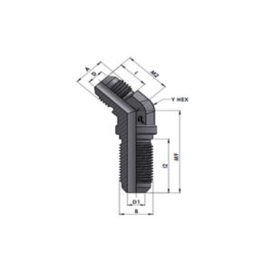 RJ2702-00-00 Series MJ-MJ BULKHEAD 45°