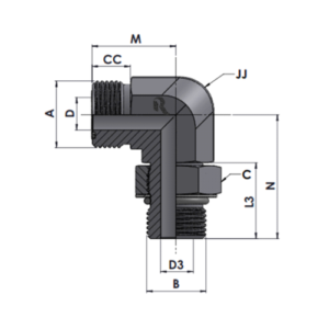 RJFS7205-00-00-NWO Series MFS-MMAORB 90° ELBOW