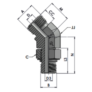 RJFS7300-00-00-NWO Series	MFS-MMAORB 45° ELBOW